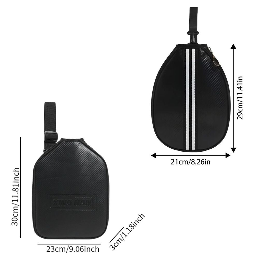 Crossbody Pickleball Shoulder Bag Adjustable Large Capacity Pickleball Paddle Cover Comfortable Straps Black Sports Fitness Bag