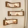 Wall-Mounted Wooden Corner Shelf for Storage & Doll Display