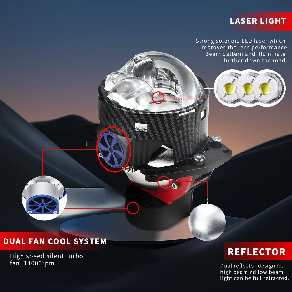 

Трехлинзовый бифокальный объектив Tri-Direct без потерь 3-дюймовый объектив лазерного типа улучшенный 80 Вт малый солнечный свет H4 H7 H11 W80 (three direct)