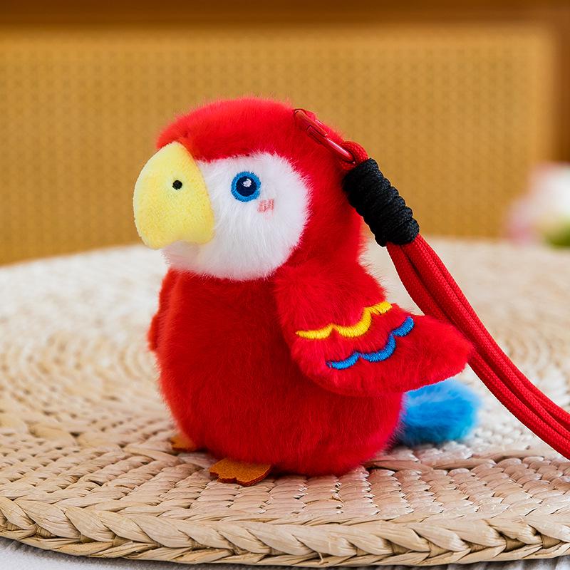 Adorable Parrot Plush Keychain - Small Bird Doll for Backpack or Claw Machine Gift