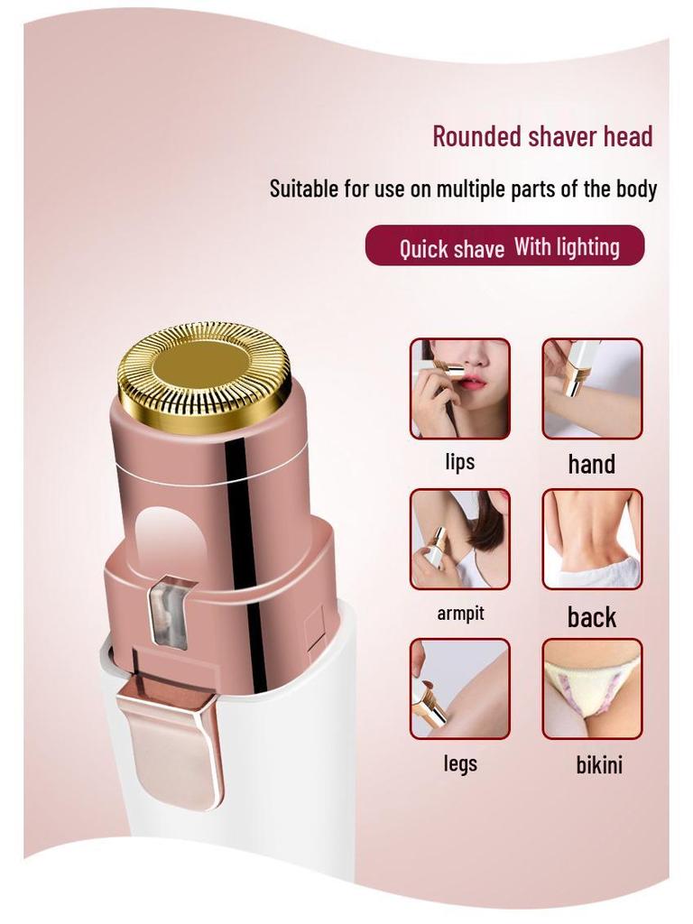 Cross-border USB Rechargeable Women's Eyebrow & Lipstick Hair Removal Shaver