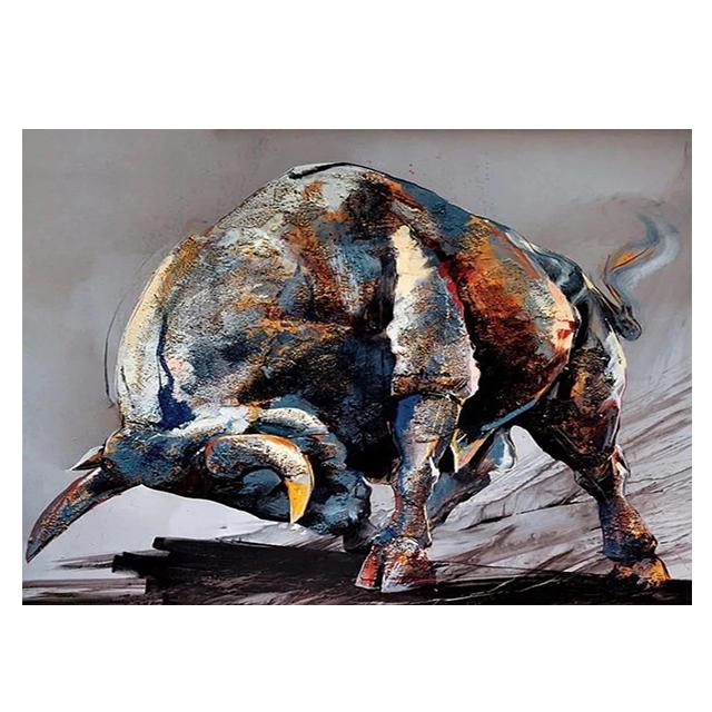 

Zlove Большой бык Уолл-стрит холст настенное искусство абстрактные вдохновляющие картины дикой природы подходят для украшения стен дома и офиса 21x30cm No Frame