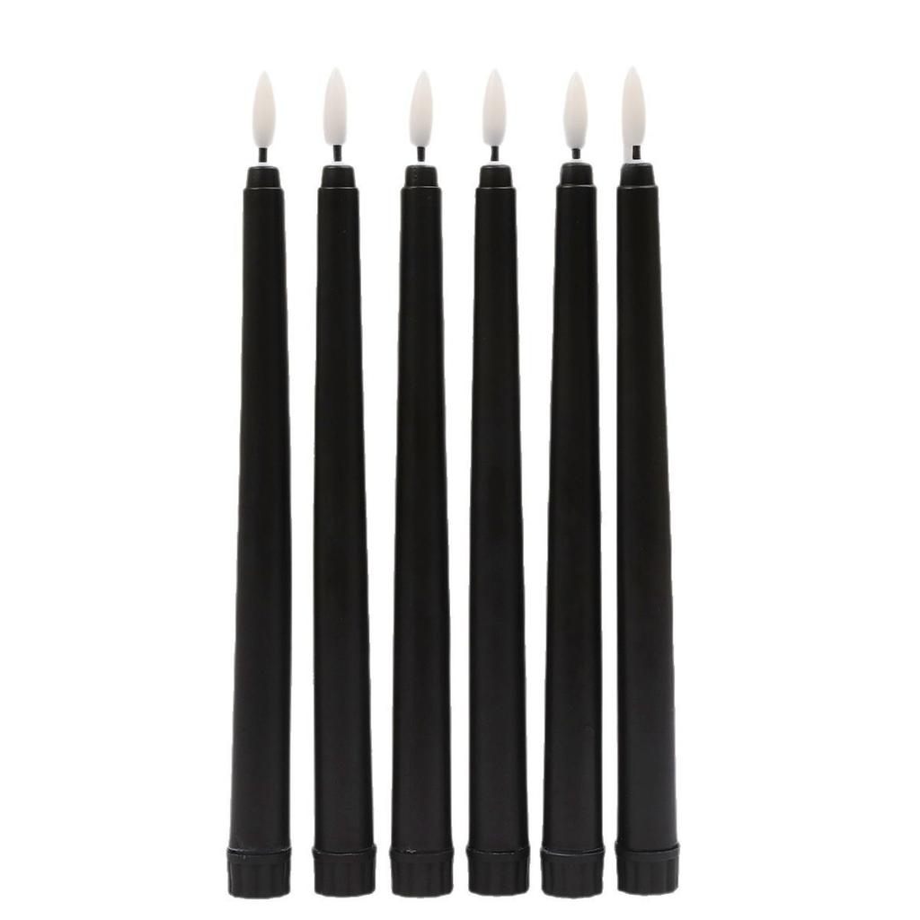 Led Electronic Long Pole Candle Light, Black Halloween Atmosphere Decoration Pole WaxSmokeless Candle