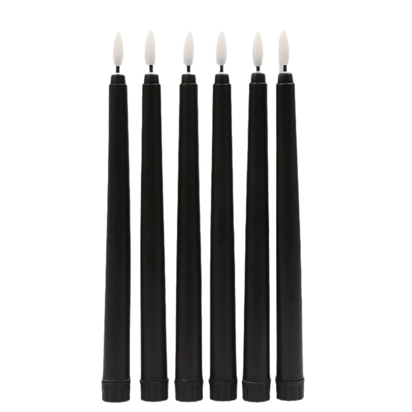 

Светодиодная электронная свеча на длинном стержне, черная, для создания атмосферы Хэллоуина, свеча без дыма One Size чёрный