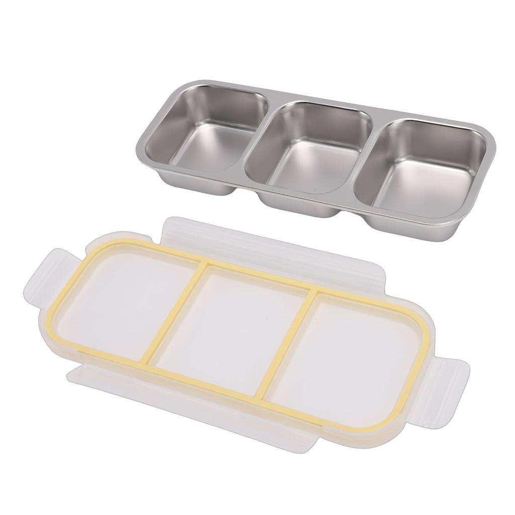 Snack Container   Proof Stainless Steel 3 Compartments Easy Cleaning Metal Snack Container
