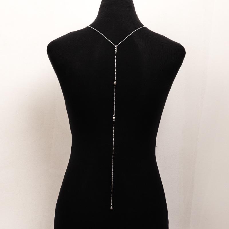 Exquisite Strass Rückenfreie Körperkette Halskette für Frauen