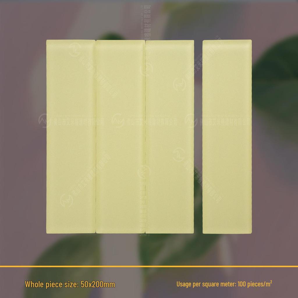 Dopamine Glass Handmade Tile: 50x200mm for Bathroom, Kitchen, Bar, and Shop Walls