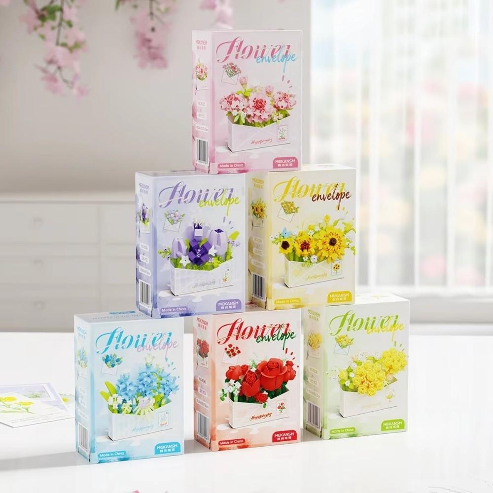 Tulip Rose Sunflower Flower Bouquet Building Blocks Mini Bricks Building Block Toy