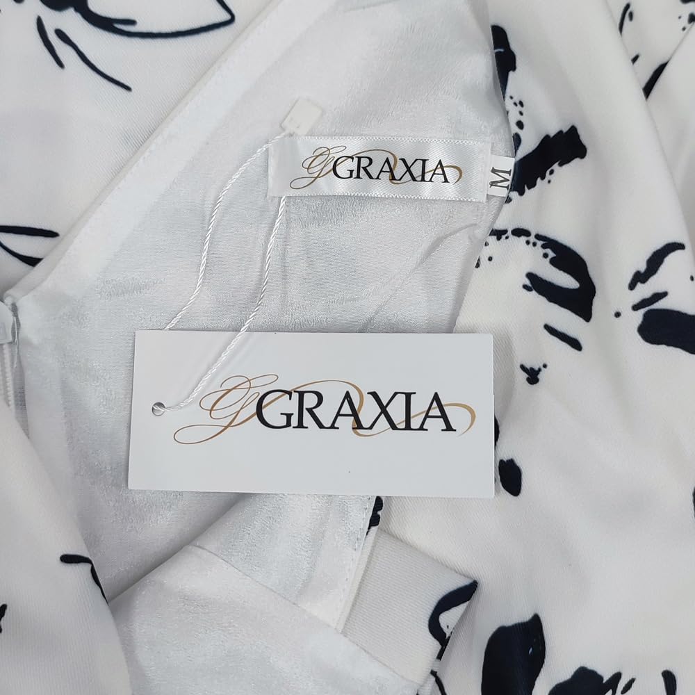 GRAXIA Cabaret Midi Dress for Hostess Square Tight Floral Size Small Dress, Dress, One-Piece Hostesses, Clubs, Lounges, 3/4 Sleeves, Neck, Fit, Print,