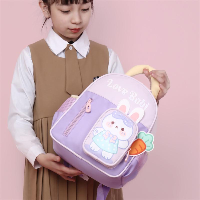 Children's Kindergarten Schoolbag Cute Daughter Small Schoolbag Cartoon Dinosaur White Bunny Boy Backpack