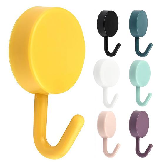 Easy Install Wall Hooks 10PCS Adhesive Hooks, Decorative Multi-colored Plastic Hangers, No Strong for Bags Drilling Required Colorful Storage