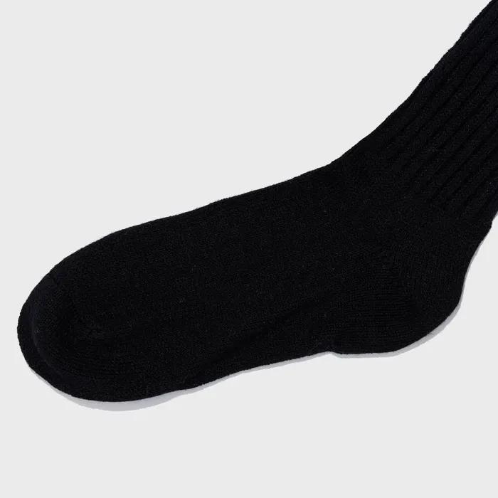 Classic Ribbed Knee Socks (Black)