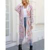 Autumn and Winter Women's Plus Size Fringe Long Cardigan Jacket Sweater