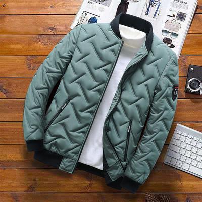 Autumn and Winter New Cotton-padded Jacket Men's Down Cotton-padded Jacket Standing Collar Fashion Brand Men's Lightweight Thermal Jacket
