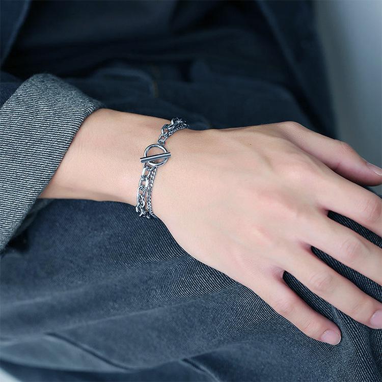 

Японская и корейская двухслойная ключичная цепь: Ожерелье из титановой стали в стиле хип-хоп с крестом и звездой для мужчин и женщин