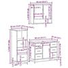 VidaXL Ensemble de meubles de salle de bain 3 pcs Sonoma gris, armoire de salle de bain, armoire de rangement de toilette, 3301053