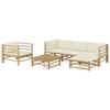 Day and Night - Day and Night Garden Furniture Set 6 Pieces Bamboo and Cream White Cushions