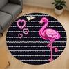 1pc Flamingo Love Round Chair Mat Office Area Rug - Non-Slip, Floor Mat for Office, Bedroom, and Indoor Decor P127260
