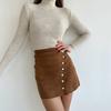 Women's Sexy Little Miss Puffer Skirt Autumn Winter New Fashion One-Buckle Bodycon Mini Skirt