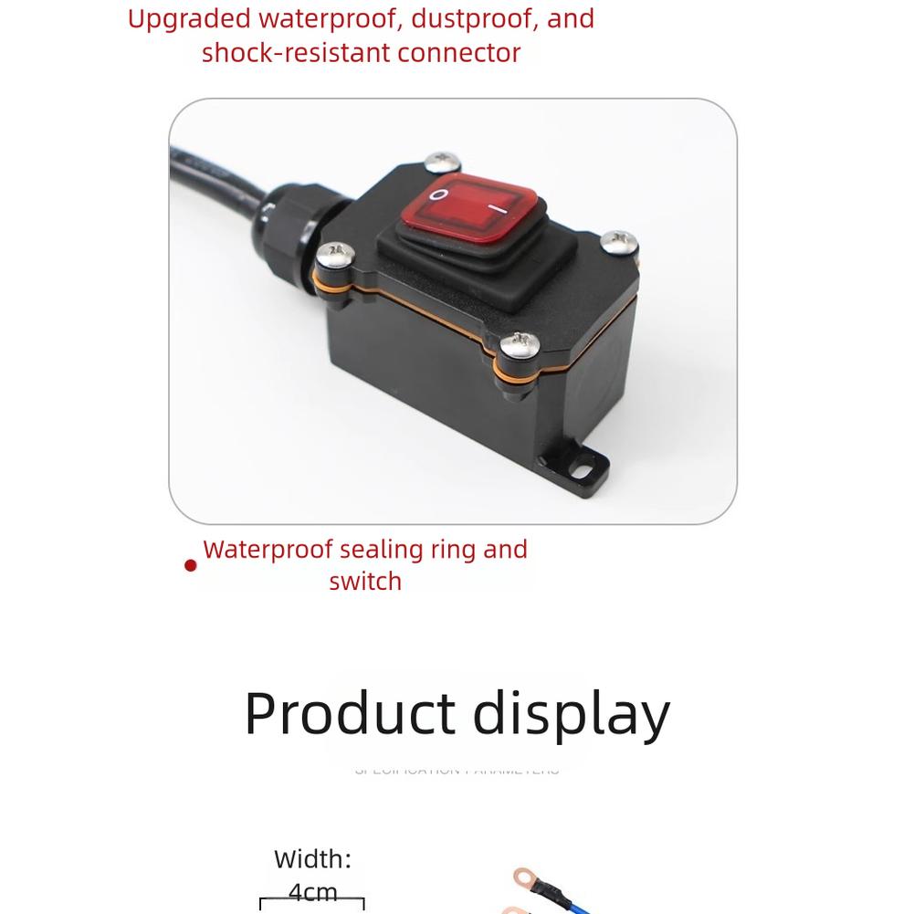 1pc 30/50/100cm Motorcycle Power Switch Battery Disconnect Switch12V/24V Waterproof Power Cut Off Heavy Duty Kill Switch