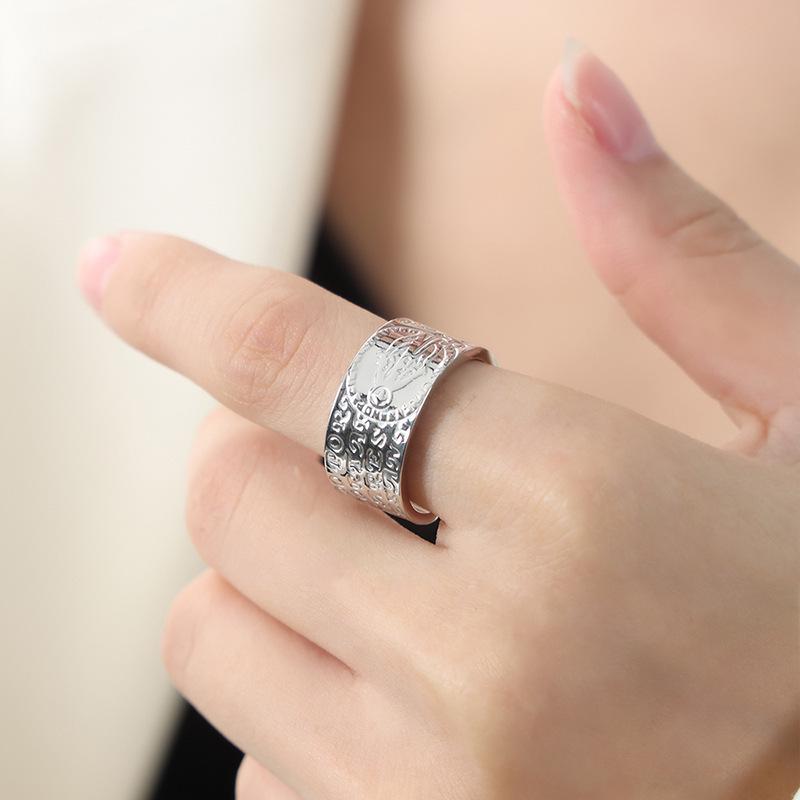 Personalized Engraved Geometric Titanium Steel Ring