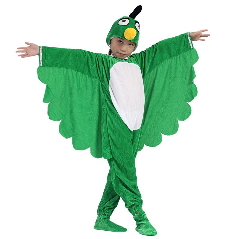 Kinderen Volwassenen Dier Vogel Wielewaal Papegaai Zwaluw Adelaar Specht Cosplay Verkleedpak Jumpsuit Kostuum Cadeauset Halloween 90 green