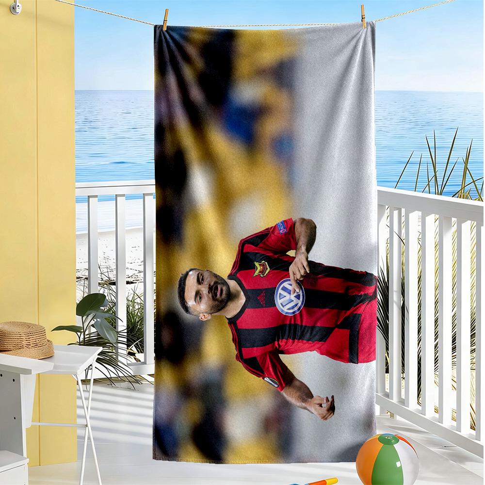 Football Player Kit Celebrating Beach Towel Super Soft & Absorbent Comfortable Lightweight Perfect for Traveling Yoga Camping and Swimming