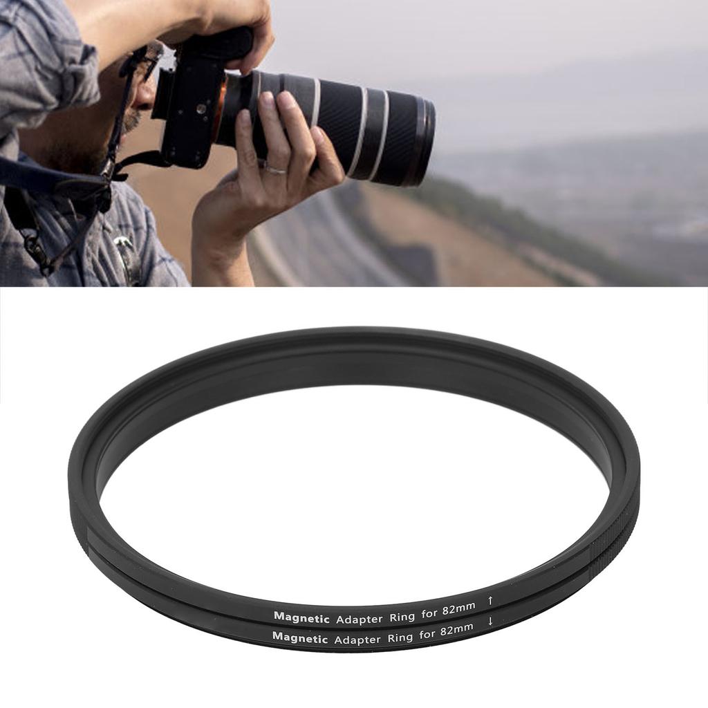Magnetic Adapter Ring Kit 82mm‑82mm Metal Ring Adapter Convert Thread Filter to Magnetic Filter