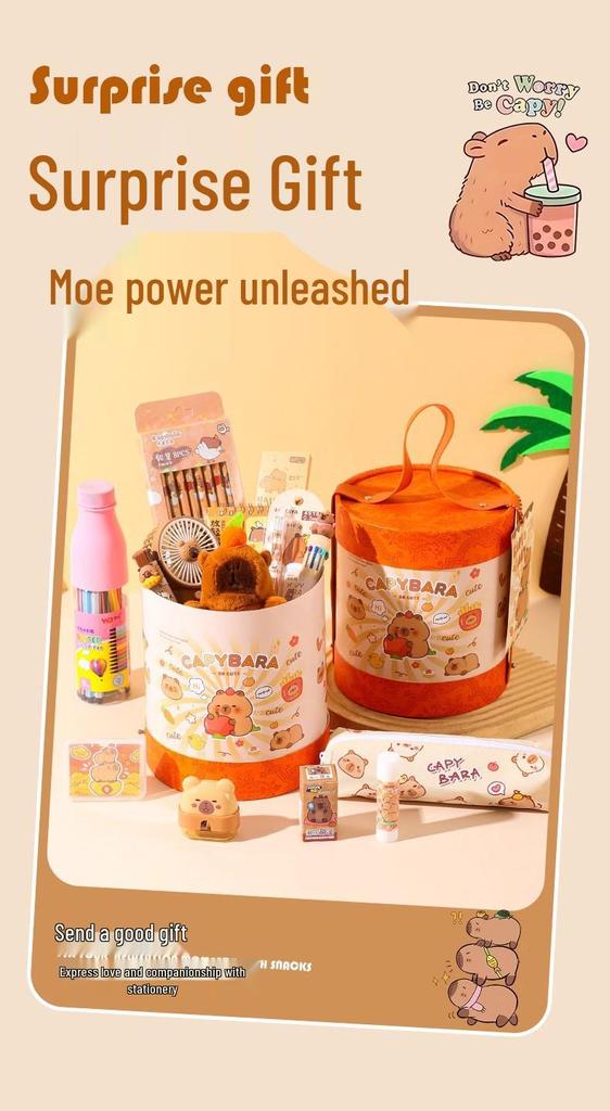 Cute Capybara Stationery Set - Luxury Souvenir & New Year Gift for Primary Students