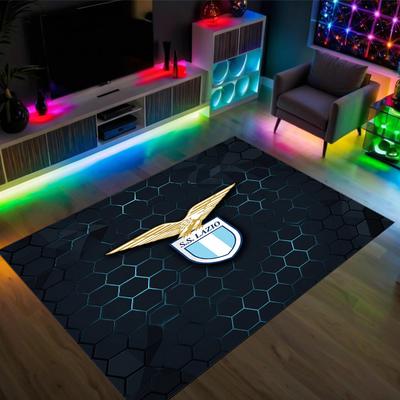 Lazio FC Design Crystal Velvet Carpet Cozy Non?Slip Printed Rug For Bedroom Living Room Entrance