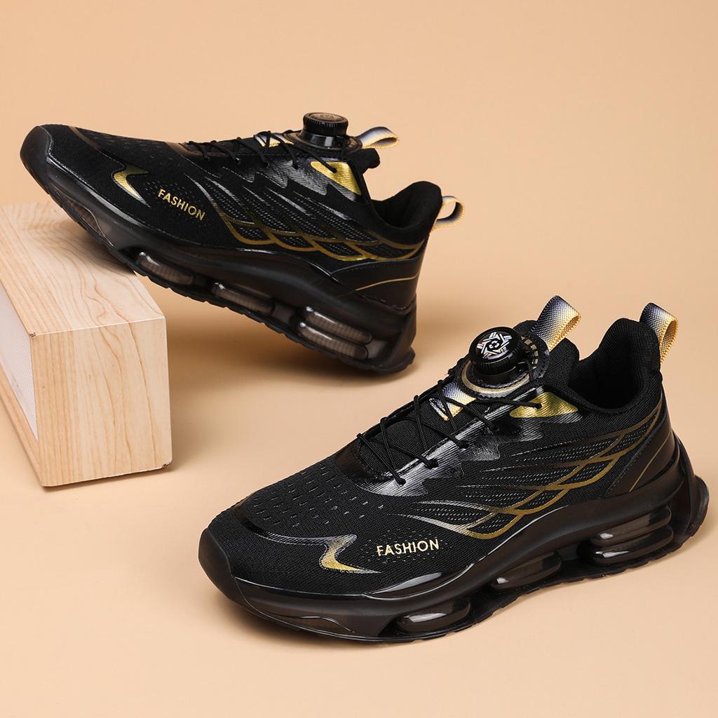 Running new men's shoes shock absorption summer rotating youth button sports shoes men's casual sports running shoes