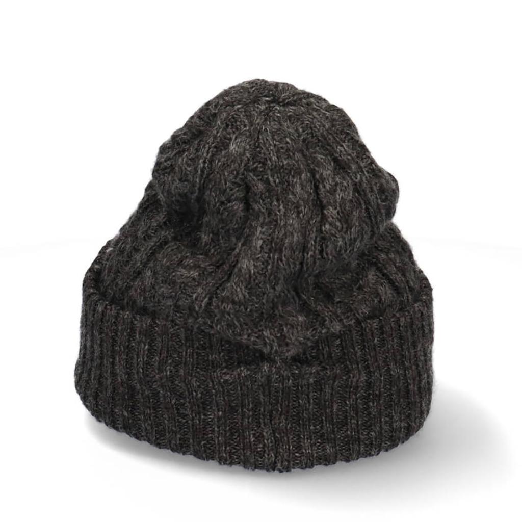 Mozu Cable Visor Knit Cap with Black Brim, Adult,