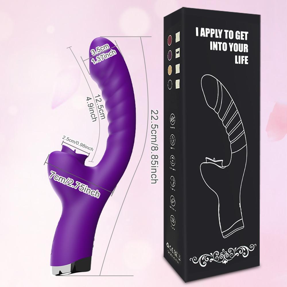 Vibrating Realistic Dildos Tongue Licking Vibrators G Spot Clitoral Stimulation Female Sextoy Vibrator Clitoral Nipple Anal Stimulation Women Sex Toys