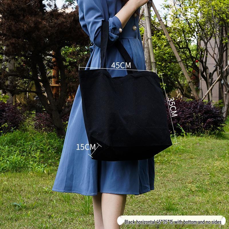 Customizable White Canvas Tote Bag with High-End Feel