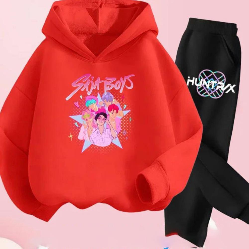 KPop Demon Hunters Printed Children's Clothing Y2K Hoodies+Pants Sports Sets KPop Demon Hunters Korean  Hoody Suit