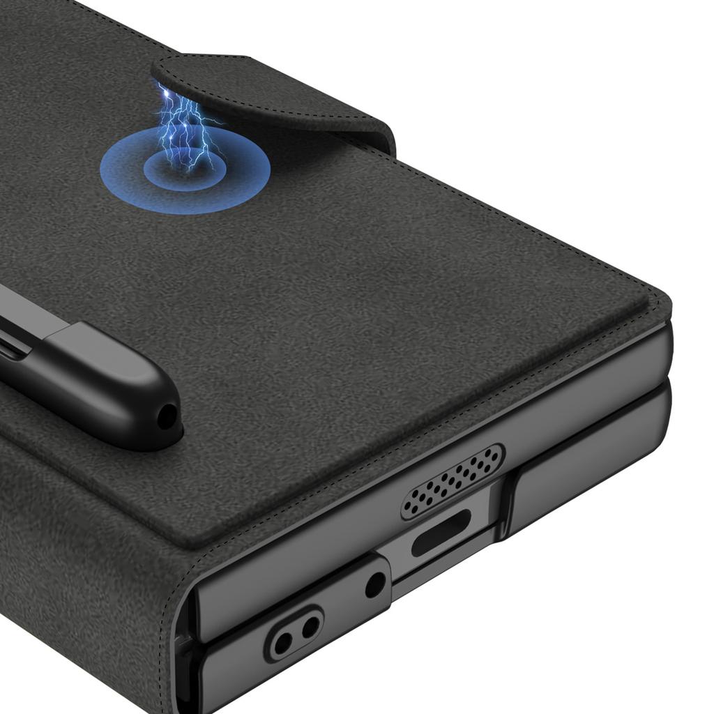 GKK For Samsung Galaxy Z Fold6 5G Kickstand Case Pencil Slot PC+PU Phone Cover with Screen Film