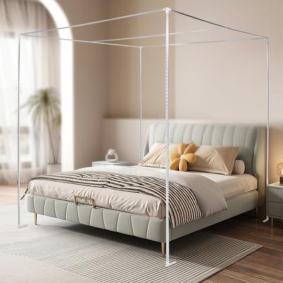 Support de moustiquaire pour cadre de lit à baldaquin avec poteaux en acier inoxydable et support de décoration de chambre 2x2x2m