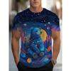 Men's T-shirt 3D Printed with Simple Gradient Fashion Trend Printing Short Sleeved Casual Summer Clothing