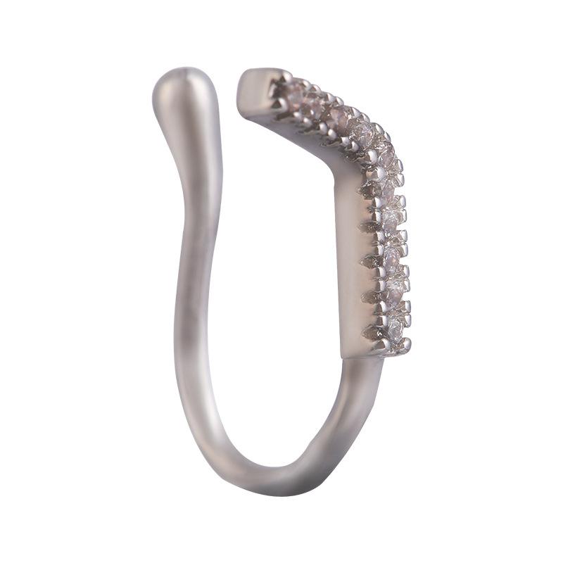 

Stainless steel nose ring nose clip jewelry, simple zirconia body piercing jewelry, nose ring