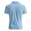 Men's Summer Color Zipper Pocket Lapel Loose Short Sleeve Top
