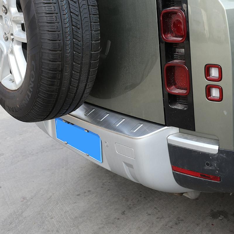 For Land Rover Defender 90 110 2020-2026 Stainless Steel Black/Silver Car Rear Bumper Plate Cover Trim Stickers Car Accessories