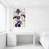 Minnesota Vikings Football Player Watercolor Effect Metal Tin Sign Vintage Retro Grungy Wall Art Decor for Man Cave Bar Home