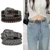 Y2K Round Rivet Belt Chic Alloy Buckle Waistband Women Man Jeans Belts