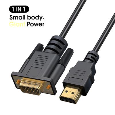 HDMI-ühilduv Vga-adapteri kaabel (meessoost mehele) Kiibiga Od5.0 arvutimonitori projektori jaoks