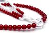 Made In Japan, Soka Gakkai Prayer Beads, New Member Gift, 3-piece Set for Women, Pink with Rabbit and Cat's Eye Red Cherry Blossom Pattern.