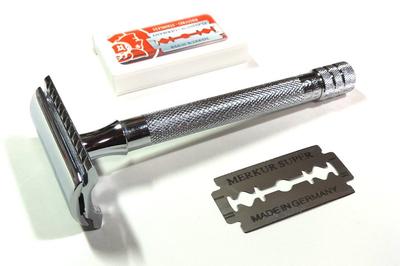 MERKUR Sicherheitsgerät 23C Halter mit 11 Ersatzklingen (Deutschland) zweischneidig