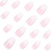 24 Stück einfache tragbare Nägel rosa weiß Farbverlauf Spleißen tragbares Nagelstück kurz Ballett Maniküre künstlicher Nagel