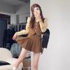 Women's British College Style Autumn Suit: Striped Shirt, Vest, and Pleated Skirt Three-Piece Set
