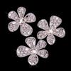 Phenovo Kristall-Blumen-Strass-Knöpfe zum Selbermachen, Basteln, Verzierung, Silber