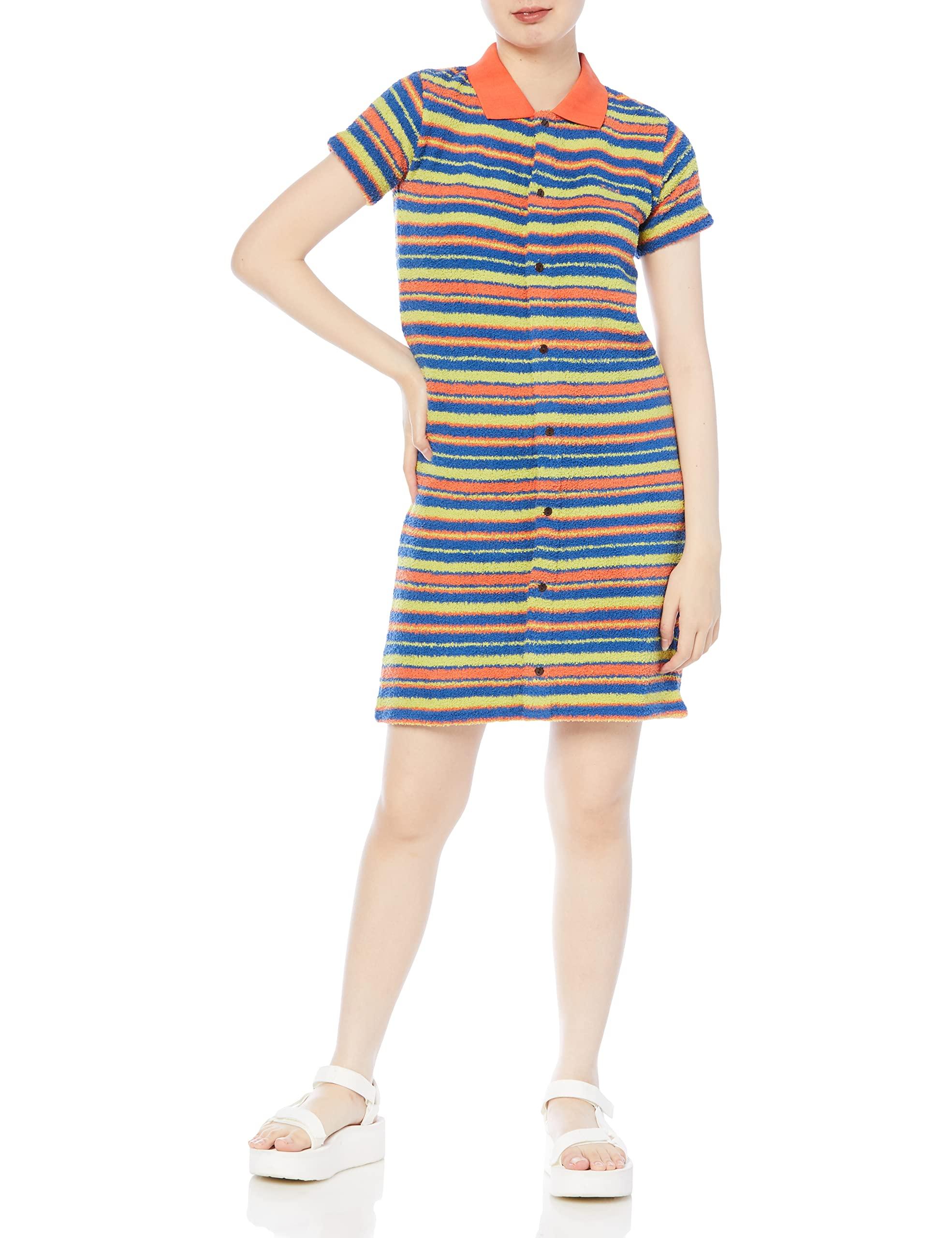 

Striped Terry Cloth Short Sleeve Dress X-girl помаранчевий
